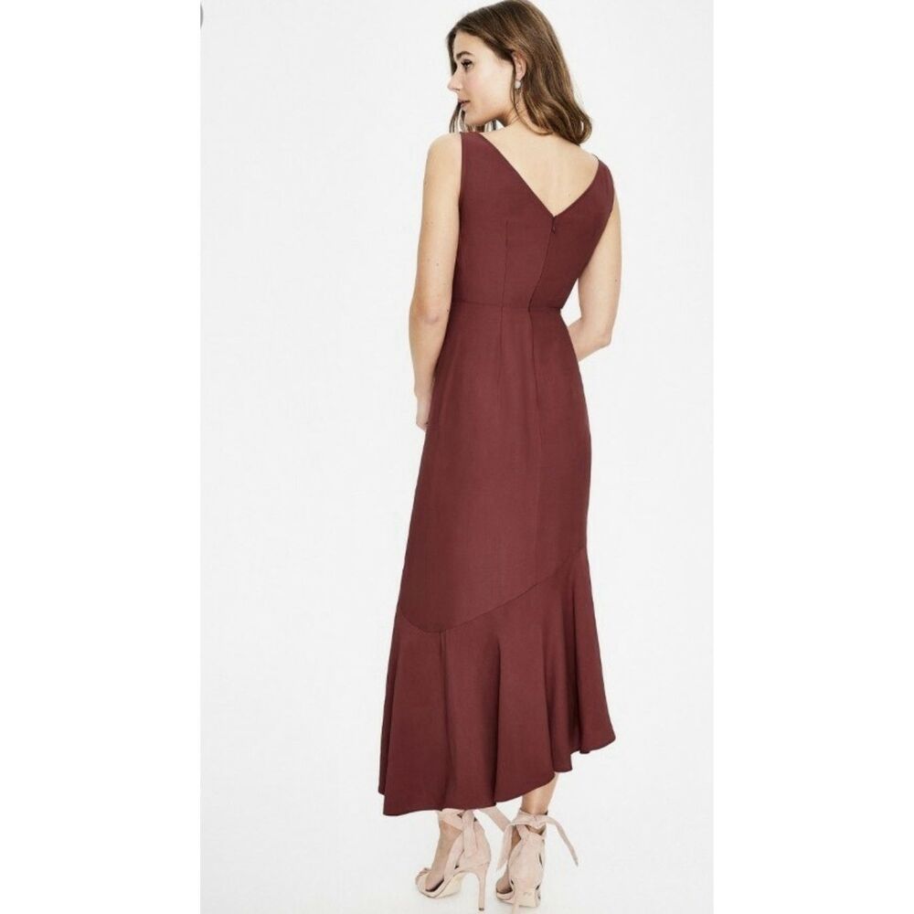 Boden Tessa Asymmetrical Midi  Dress- Size 6 - Red - Picture 2 of 10